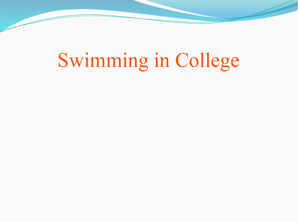 Swimming in College Slideshow